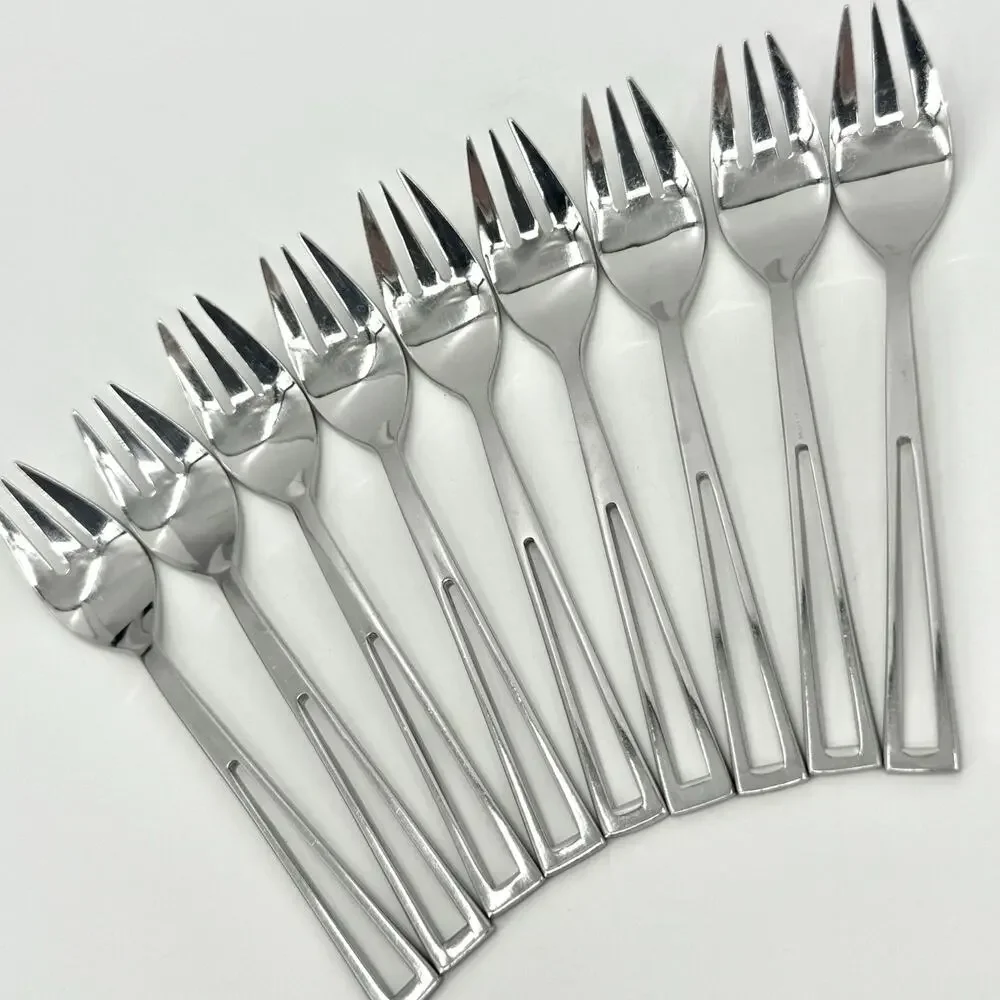 Supreme Cutlery Aperto Stainless Steel Salad Forks Set Of 9 Japan 6 1/4 inch